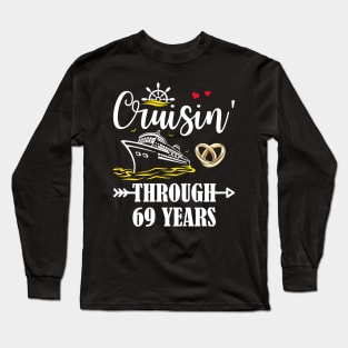 Cruising Through 69 Years Family 69th Anniversary Cruise Couple Long Sleeve T-Shirt